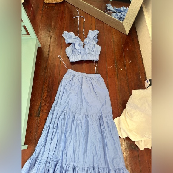 BLUE MATCHING RUFFLE SET SIZE M - Picture 4 of 6